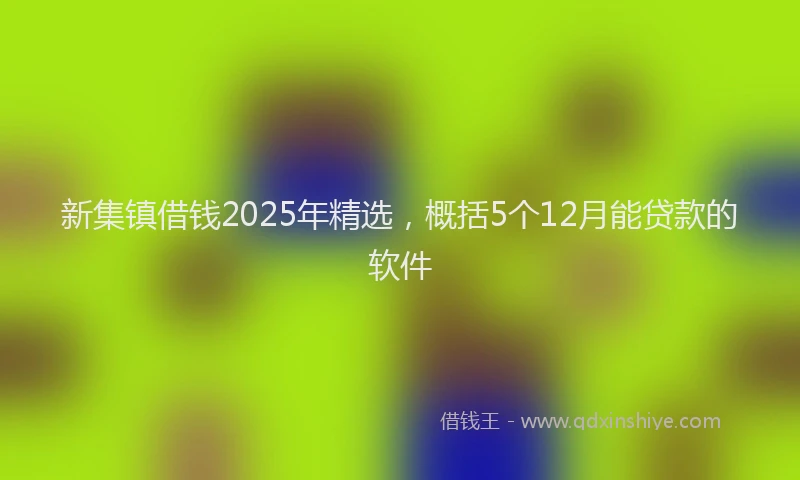新集镇借钱2025年精选，概括5个12月能贷款的软件