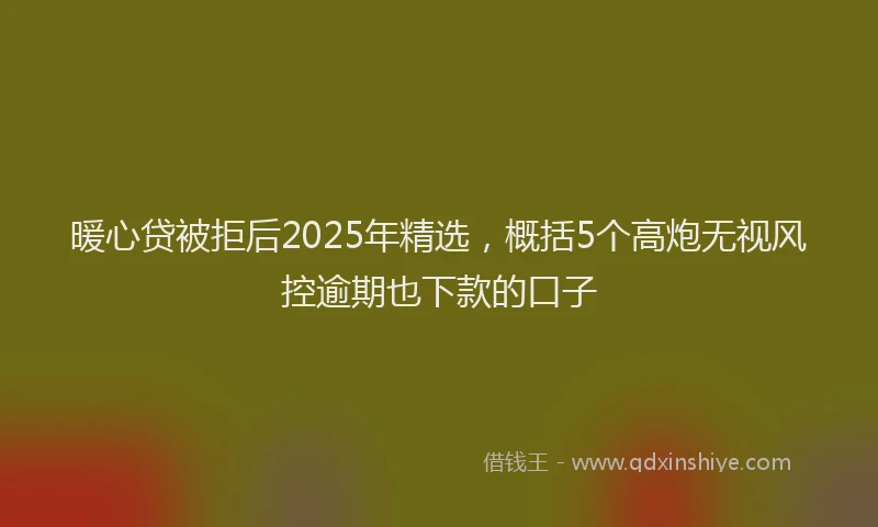 暖心贷被拒后2025年精选，概括5个高炮无视风控逾期也下款的口子