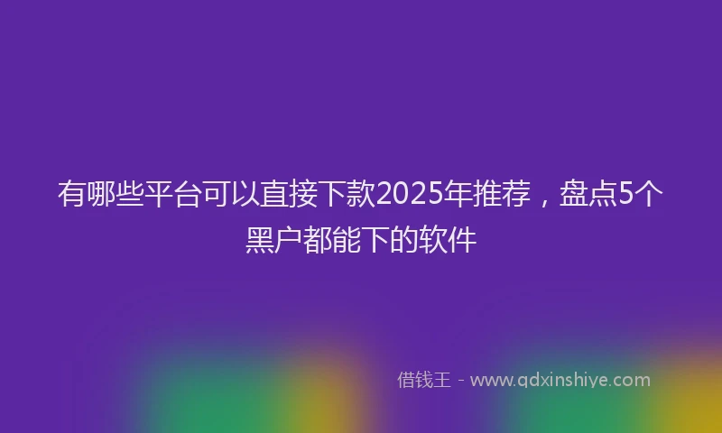 有哪些平台可以直接下款2025年推荐，盘点5个黑户都能下的软件
