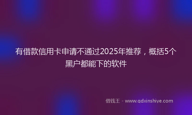 有借款信用卡申请不通过2025年推荐，概括5个黑户都能下的软件