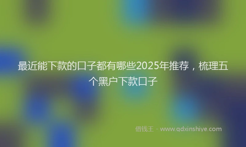 最近能下款的口子都有哪些2025年推荐，梳理五个黑户下款口子