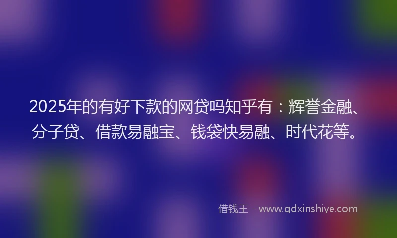 2025年的有好下款的网贷吗知乎有：辉誉金融、分子贷、借款易融宝、钱袋快易融、时代花等。
