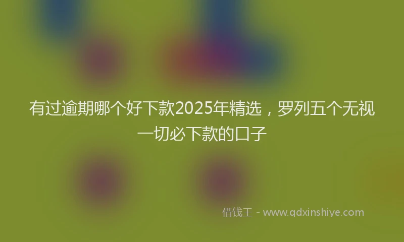 有过逾期哪个好下款2025年精选，罗列五个无视一切必下款的口子