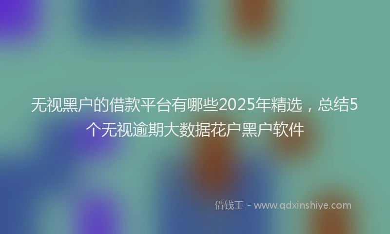 无视黑户的借款平台有哪些2025年精选，总结5个无视逾期大数据花户黑户软件