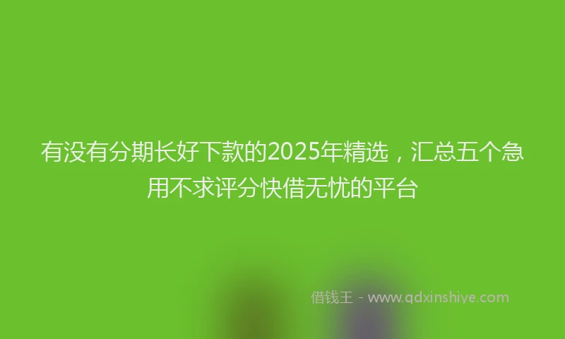 有没有分期长好下款的2025年精选，汇总五个急用不求评分快借无忧的平台