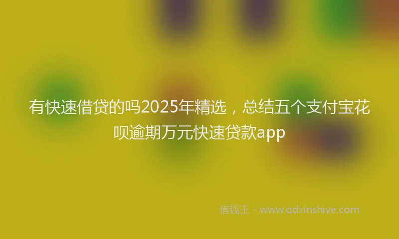 有快速借贷的吗2025年精选，总结五个支付宝花呗逾期万元快速贷款app