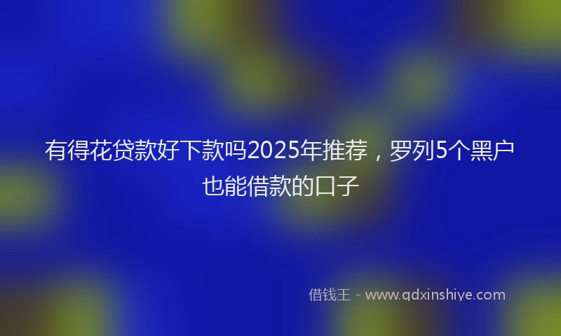 有得花贷款好下款吗2025年推荐，罗列5个黑户也能借款的口子