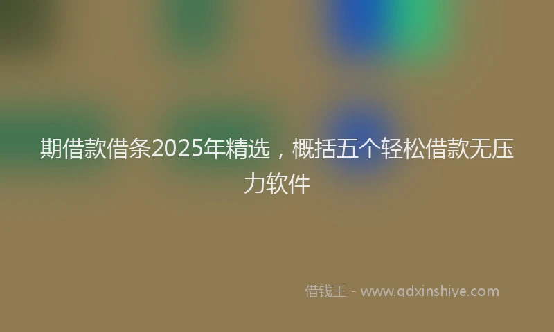期借款借条2025年精选，概括五个轻松借款无压力软件