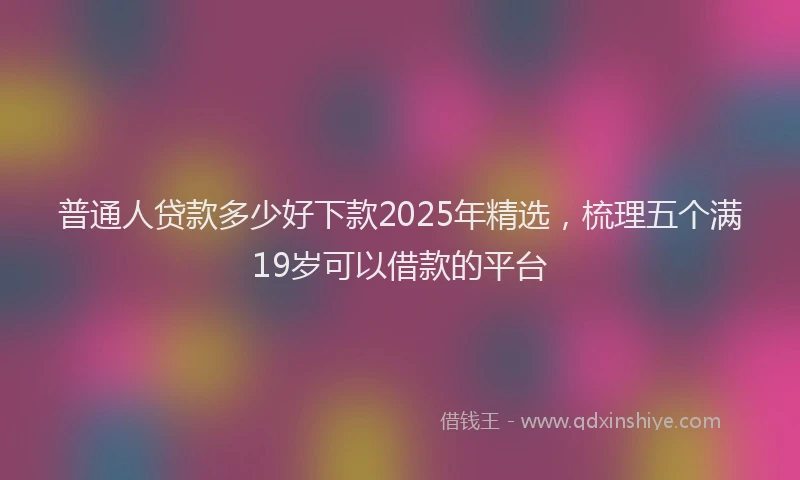普通人贷款多少好下款2025年精选，梳理五个满19岁可以借款的平台