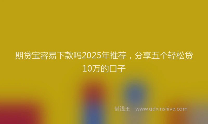 期贷宝容易下款吗2025年推荐，分享五个轻松贷10万的口子