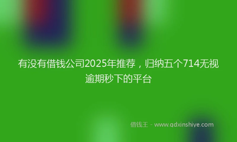 有没有借钱公司2025年推荐，归纳五个714无视逾期秒下的平台