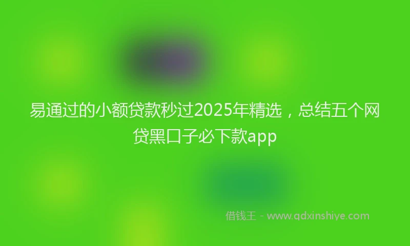 易通过的小额贷款秒过2025年精选，总结五个网贷黑口子必下款app