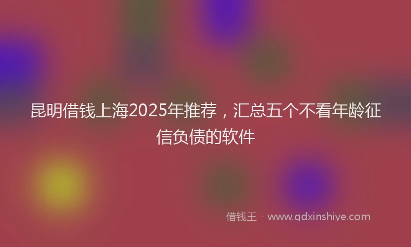 昆明借钱上海2025年推荐，汇总五个不看年龄征信负债的软件