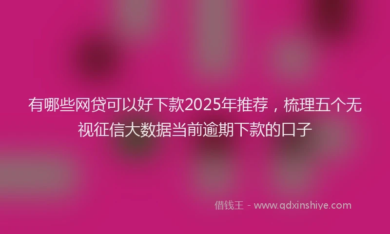 有哪些网贷可以好下款2025年推荐，梳理五个无视征信大数据当前逾期下款的口子