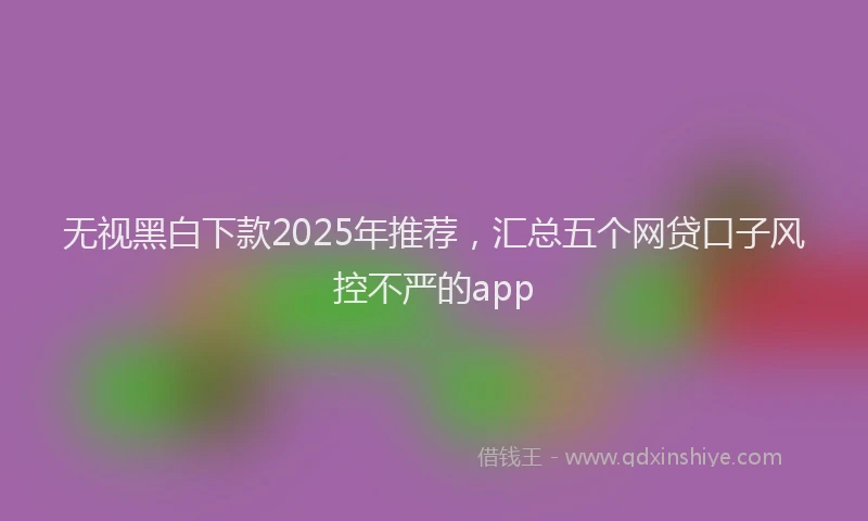 无视黑白下款2025年推荐，汇总五个网贷口子风控不严的app