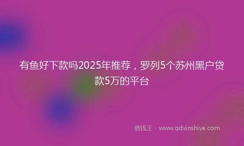 有鱼好下款吗2025年推荐，罗列5个苏州黑户贷款5万的平台