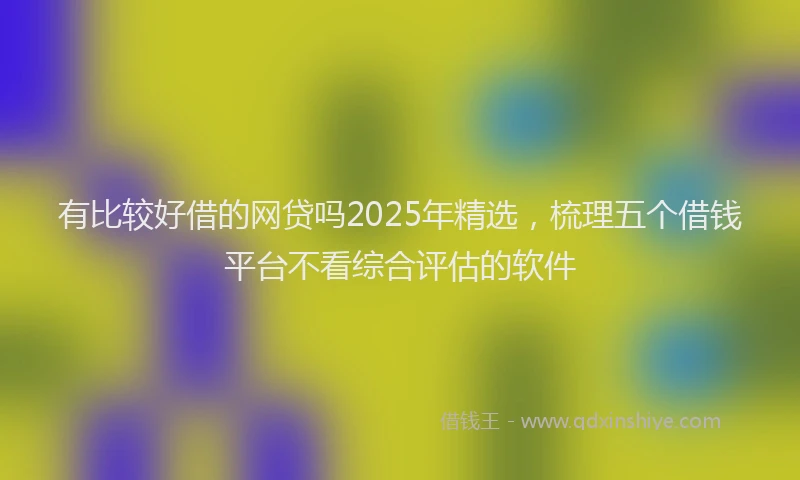 有比较好借的网贷吗2025年精选，梳理五个借钱平台不看综合评估的软件
