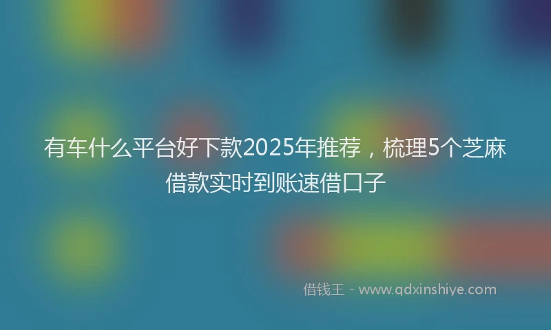 有车什么平台好下款2025年推荐，梳理5个芝麻借款实时到账速借口子