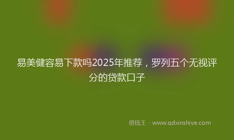易美健容易下款吗2025年推荐，罗列五个无视评分的贷款口子