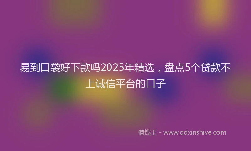 易到口袋好下款吗2025年精选，盘点5个贷款不上诚信平台的口子