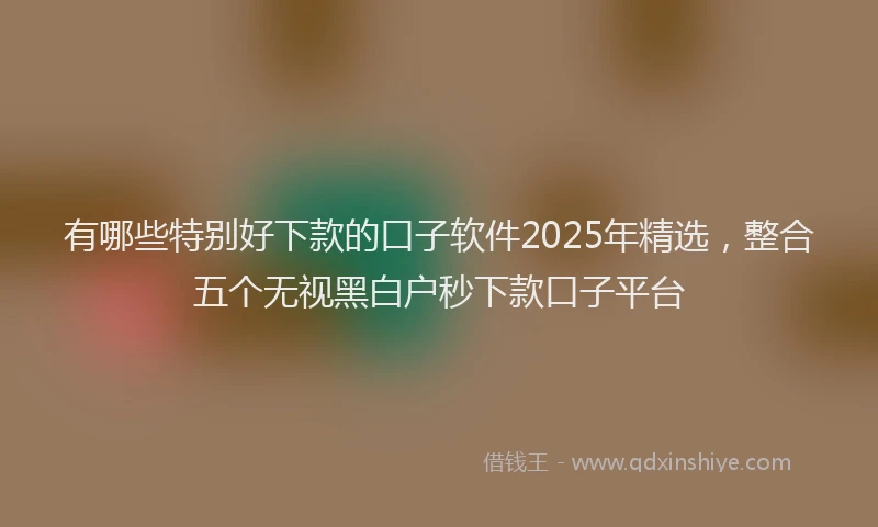 有哪些特别好下款的口子软件2025年精选，整合五个无视黑白户秒下款口子平台