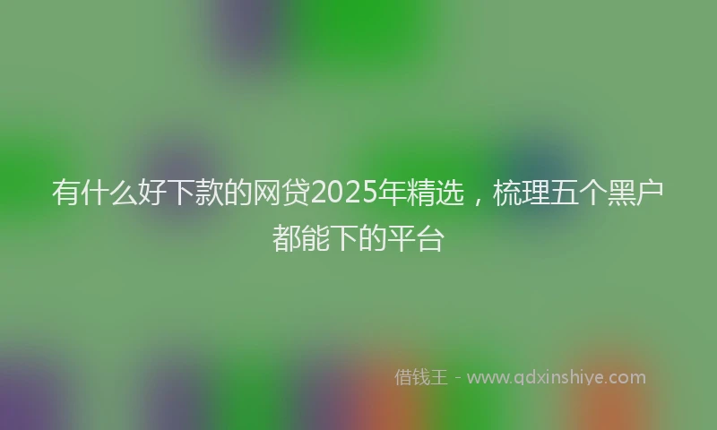 有什么好下款的网贷2025年精选，梳理五个黑户都能下的平台