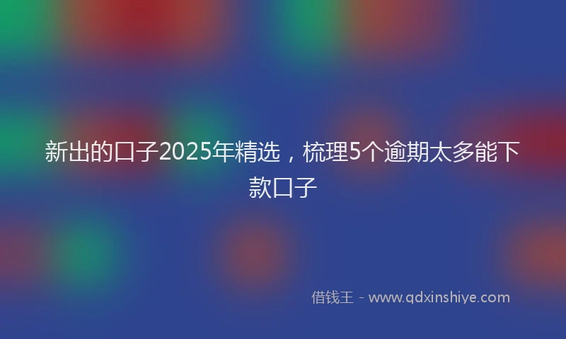 新出的口子2025年精选，梳理5个逾期太多能下款口子