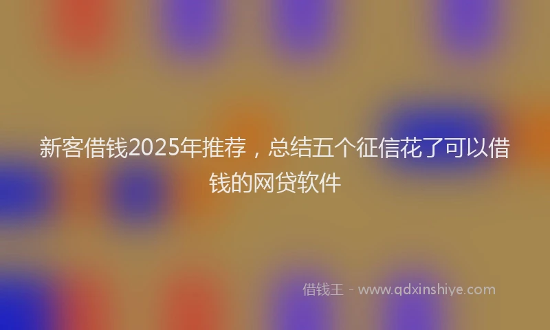 新客借钱2025年推荐，总结五个征信花了可以借钱的网贷软件