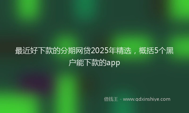 最近好下款的分期网贷2025年精选，概括5个黑户能下款的app