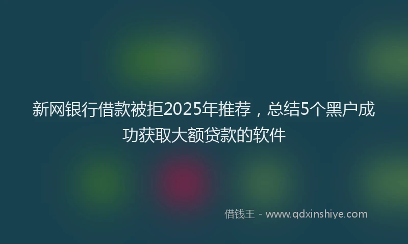 新网银行借款被拒2025年推荐，总结5个黑户成功获取大额贷款的软件