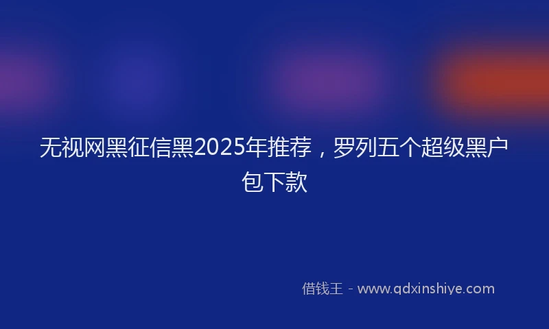 无视网黑征信黑2025年推荐，罗列五个超级黑户包下款