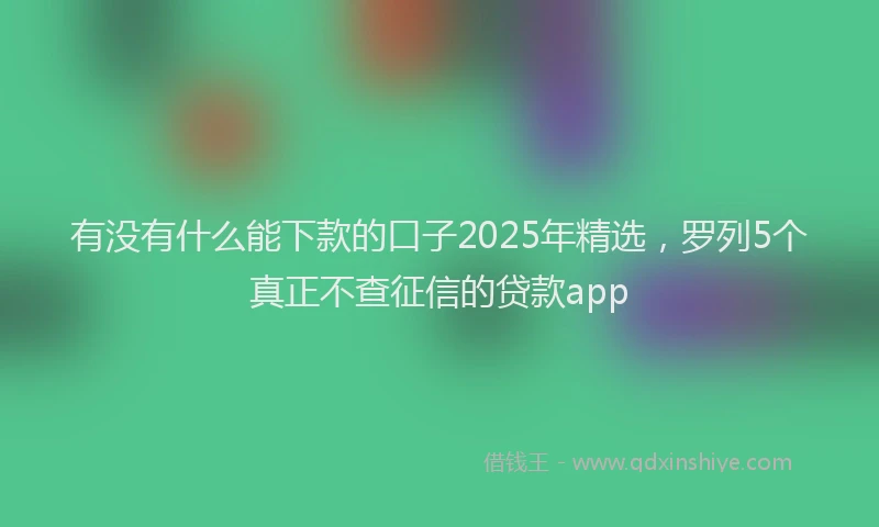 有没有什么能下款的口子2025年精选，罗列5个真正不查征信的贷款app