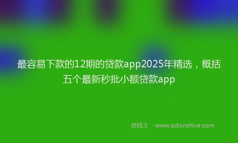最容易下款的12期的贷款app2025年精选，概括五个最新秒批小额贷款app