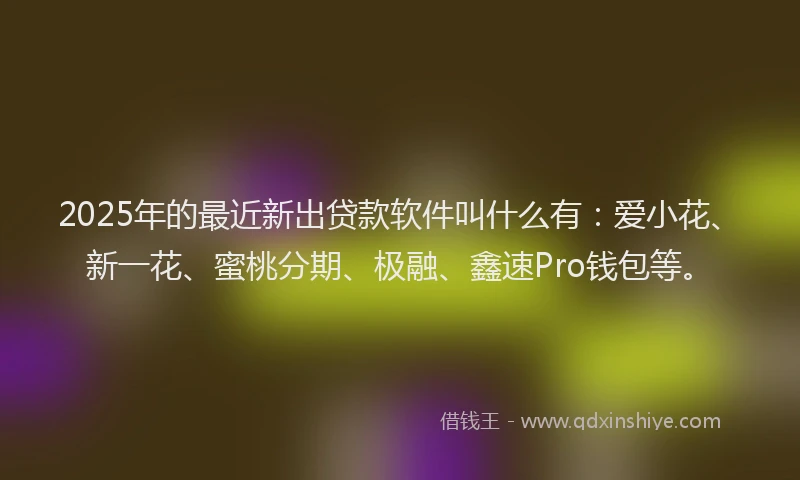 2025年的最近新出贷款软件叫什么有：爱小花、新一花、蜜桃分期、极融、鑫速Pro钱包等。
