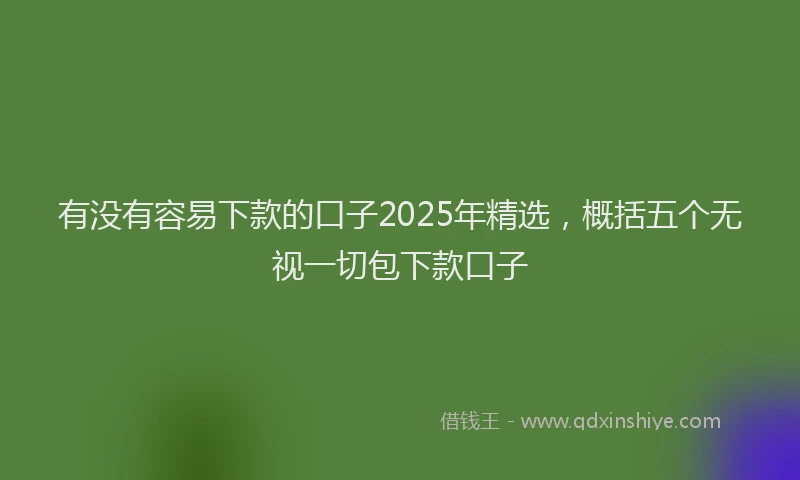 有没有容易下款的口子2025年精选，概括五个无视一切包下款口子
