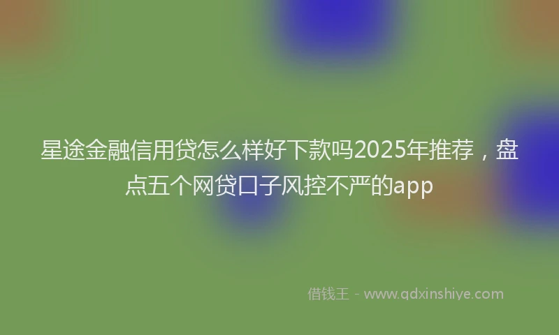 星途金融信用贷怎么样好下款吗2025年推荐，盘点五个网贷口子风控不严的app