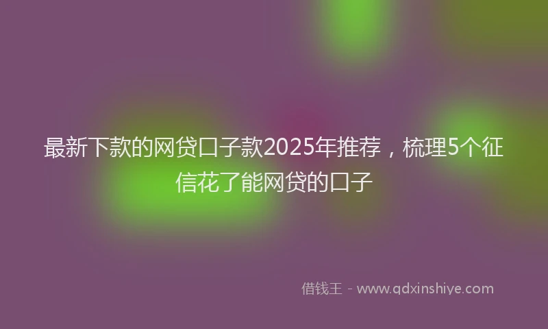 最新下款的网贷口子款2025年推荐，梳理5个征信花了能网贷的口子