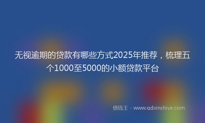 无视逾期的贷款有哪些方式2025年推荐，梳理五个1000至5000的小额贷款平台