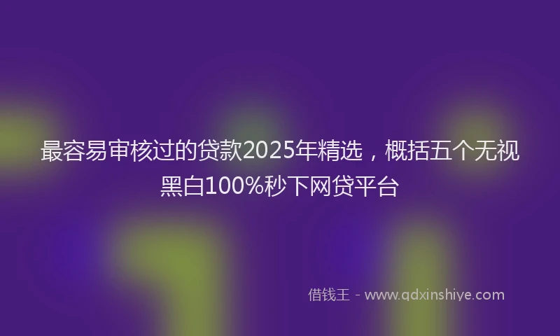 最容易审核过的贷款2025年精选，概括五个无视黑白100%秒下网贷平台