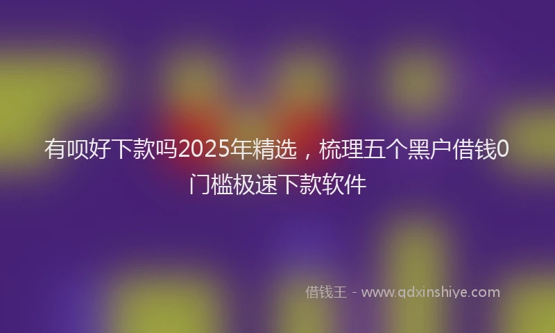 有呗好下款吗2025年精选，梳理五个黑户借钱0门槛极速下款软件
