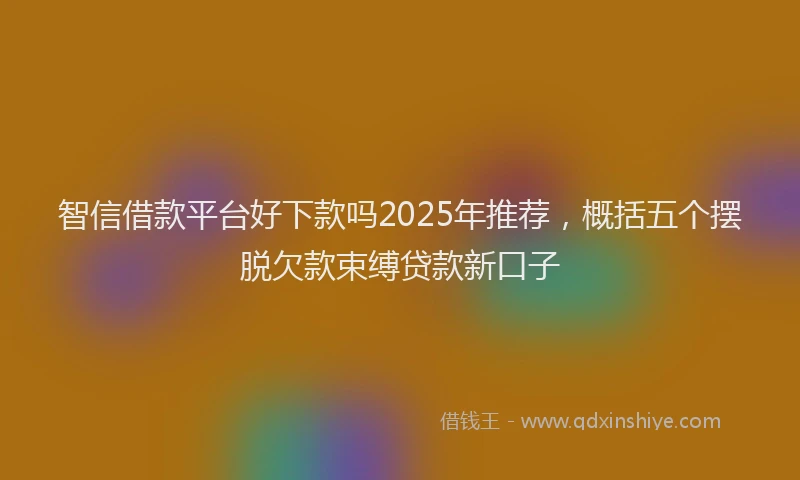 智信借款平台好下款吗2025年推荐，概括五个摆脱欠款束缚贷款新口子