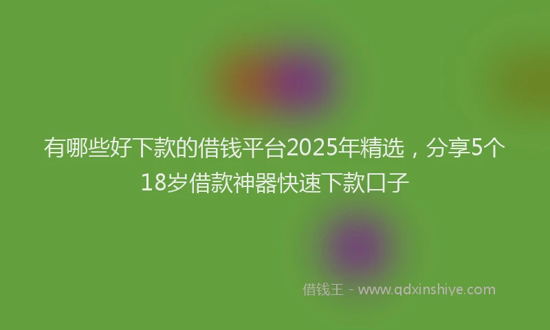 有哪些好下款的借钱平台2025年精选，分享5个18岁借款神器快速下款口子
