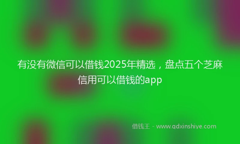有没有微信可以借钱2025年精选，盘点五个芝麻信用可以借钱的app