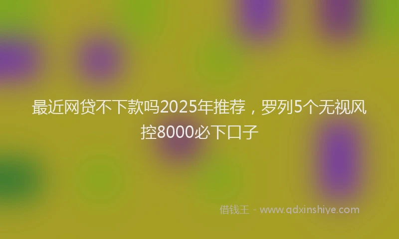 最近网贷不下款吗2025年推荐，罗列5个无视风控8000必下口子