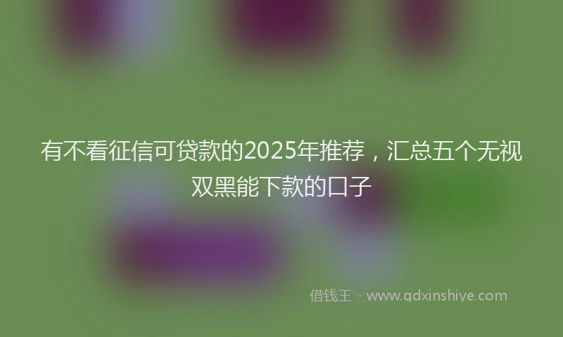 有不看征信可贷款的2025年推荐，汇总五个无视双黑能下款的口子