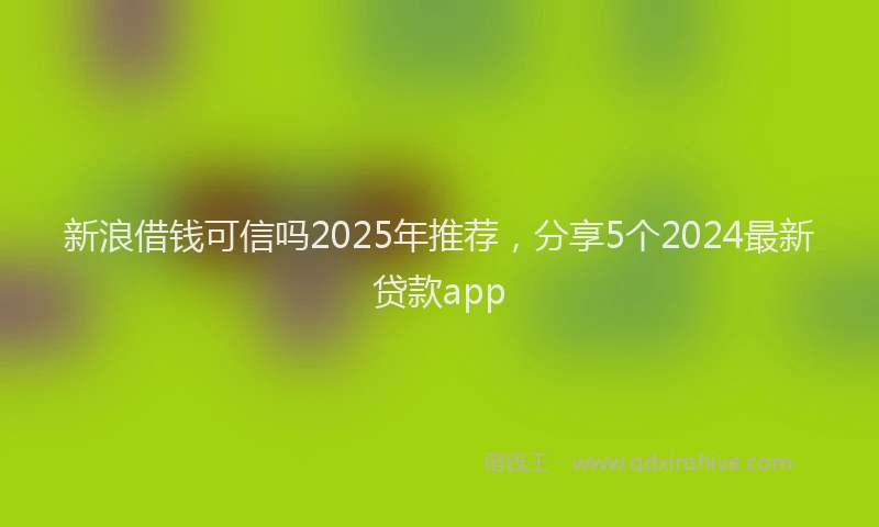 新浪借钱可信吗2025年推荐，分享5个2024最新贷款app