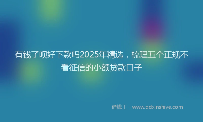 有钱了呗好下款吗2025年精选，梳理五个正规不看征信的小额贷款口子