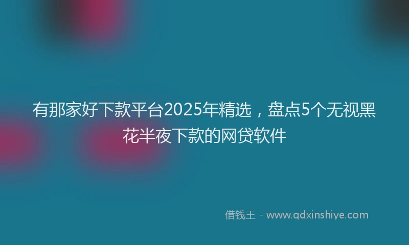 有那家好下款平台2025年精选，盘点5个无视黑花半夜下款的网贷软件