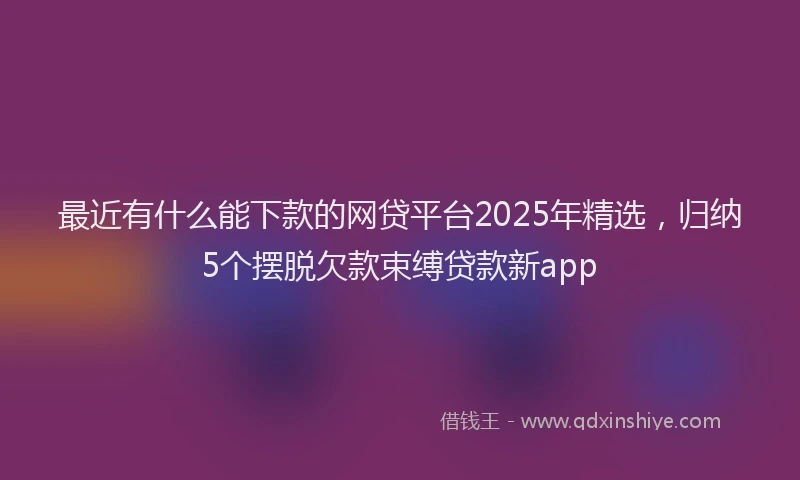 最近有什么能下款的网贷平台2025年精选，归纳5个摆脱欠款束缚贷款新app