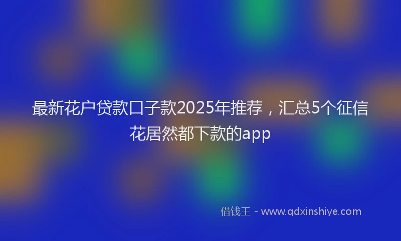 最新花户贷款口子款2025年推荐，汇总5个征信花居然都下款的app